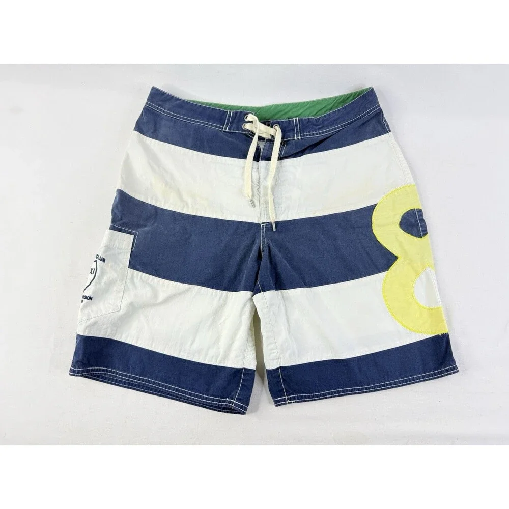 Polo Ralph Lauren Board Shorts Mens 32 M Football Club Embroidered Swim Beach